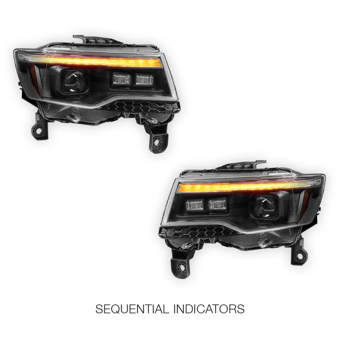 Jeep Grand Cherokee WK2 (2014- 2021) LED DRL Projector Headlights + Sequential Indicators LH + RH - Image 3
