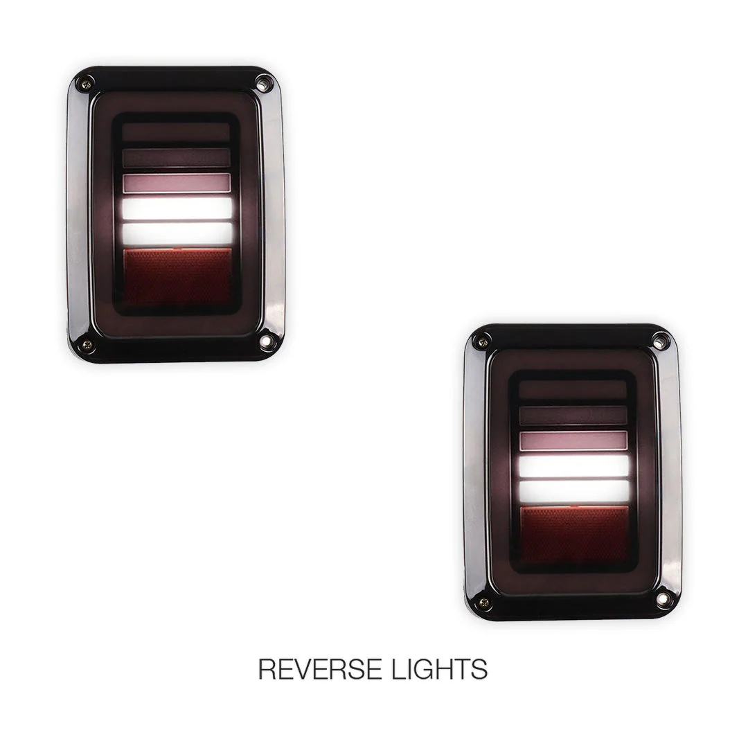 Jeep Wrangler JK (2007 - 2018) Black Smoked Tail Lights LH + RH - Image 3
