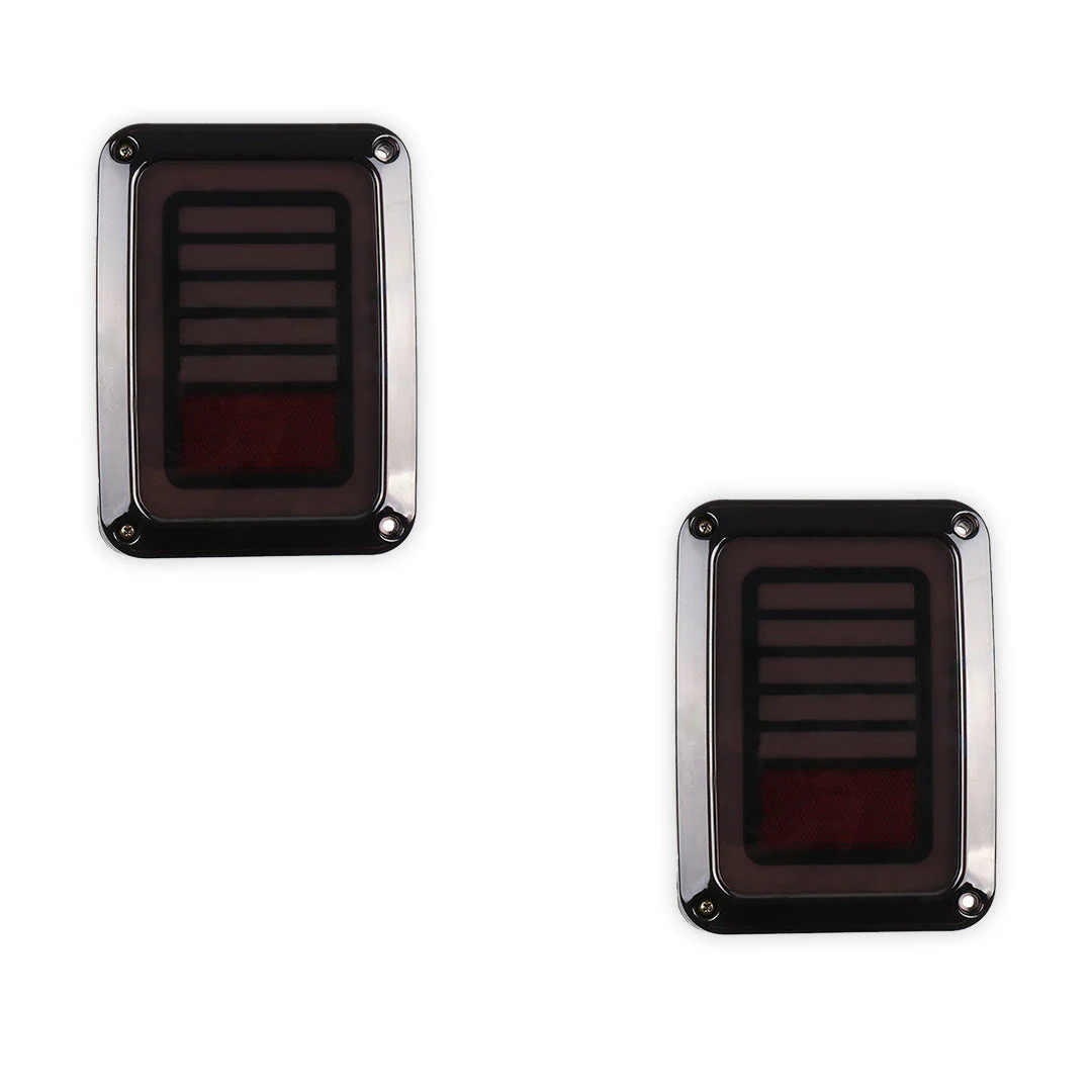 Jeep Wrangler JK (2007 - 2018) Black Smoked Tail Lights LH + RH - Image 6