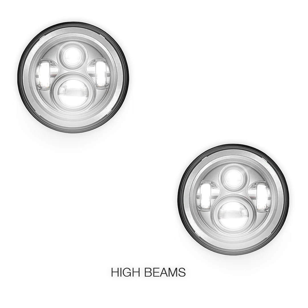Jeep Wrangler TJ (1997 - 2006) 7" Round LED Headlights LH + RH - Image 3