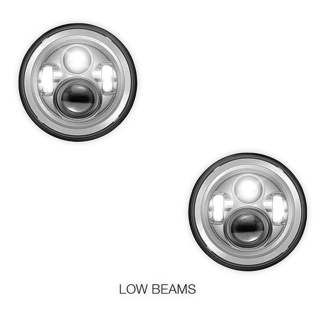 Jeep Wrangler TJ (1997 - 2006) 7" Round LED Headlights LH + RH - Image 4
