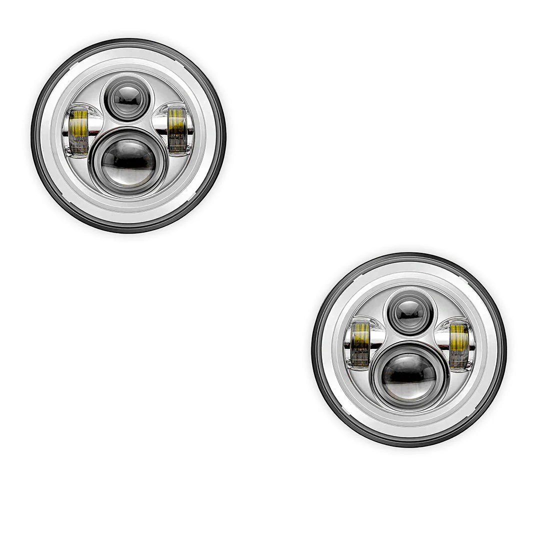 Jeep Wrangler TJ (1997 - 2006) 7" Round LED Headlights LH + RH - Image 5
