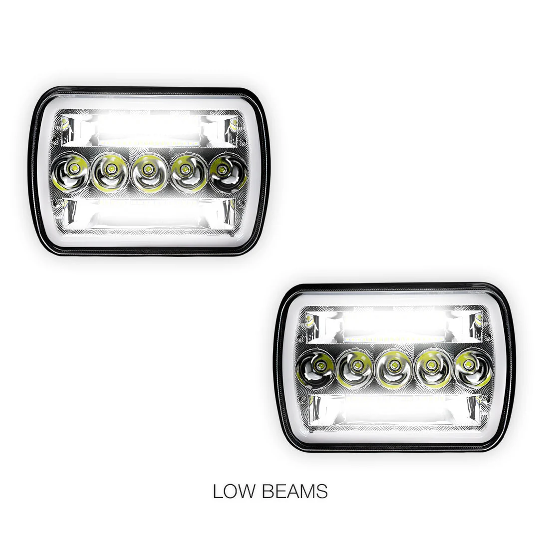 Jeep Wrangler YJ (1987 - 1995) LED Headlights Halo DRL  LH + RH - Image 22