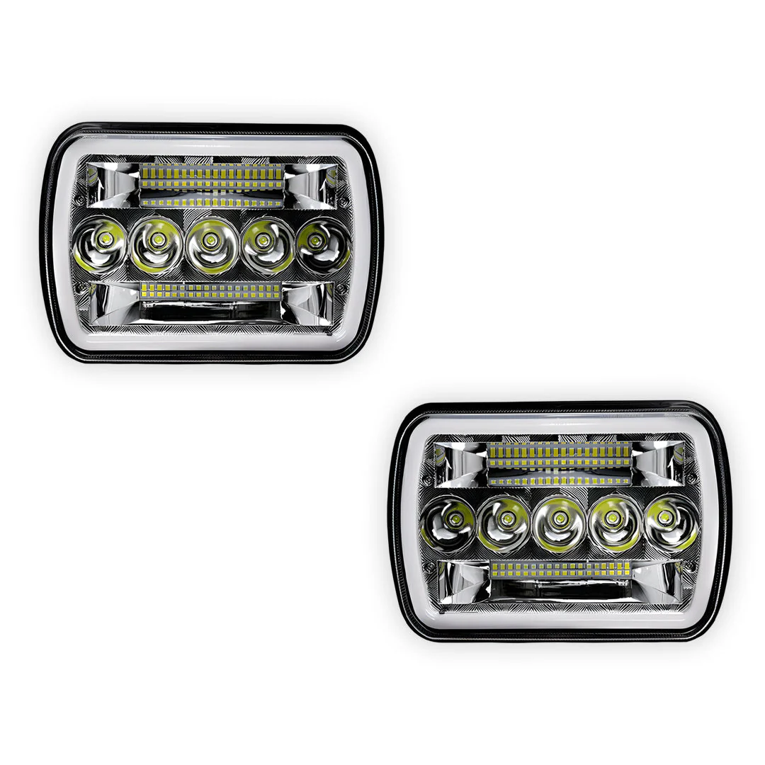 Jeep Wrangler YJ (1987 - 1995) LED Headlights Halo DRL  LH + RH - Image 24
