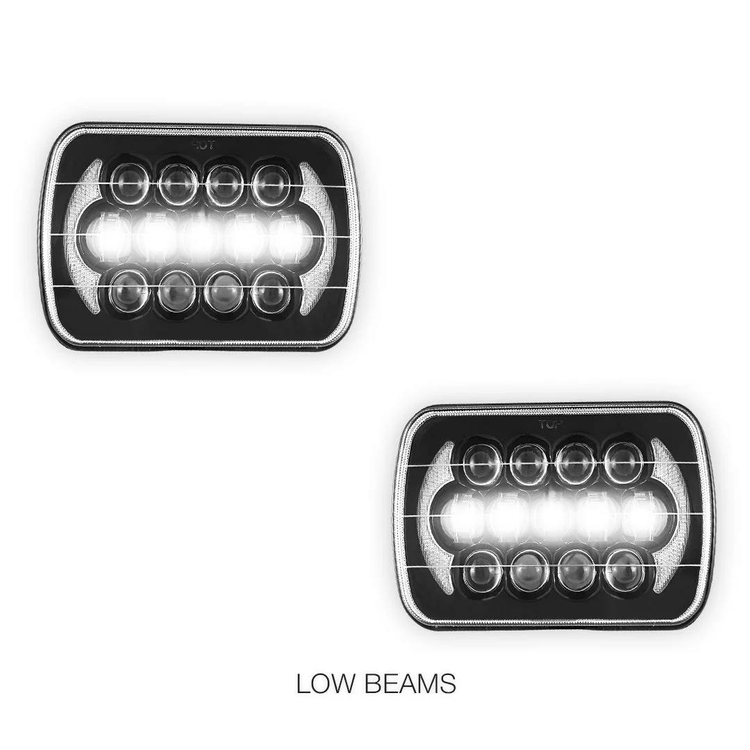 Jeep Cherokee XJ (1984 - 2001) LED Headlights Halo DRL LH + RH - Image 10
