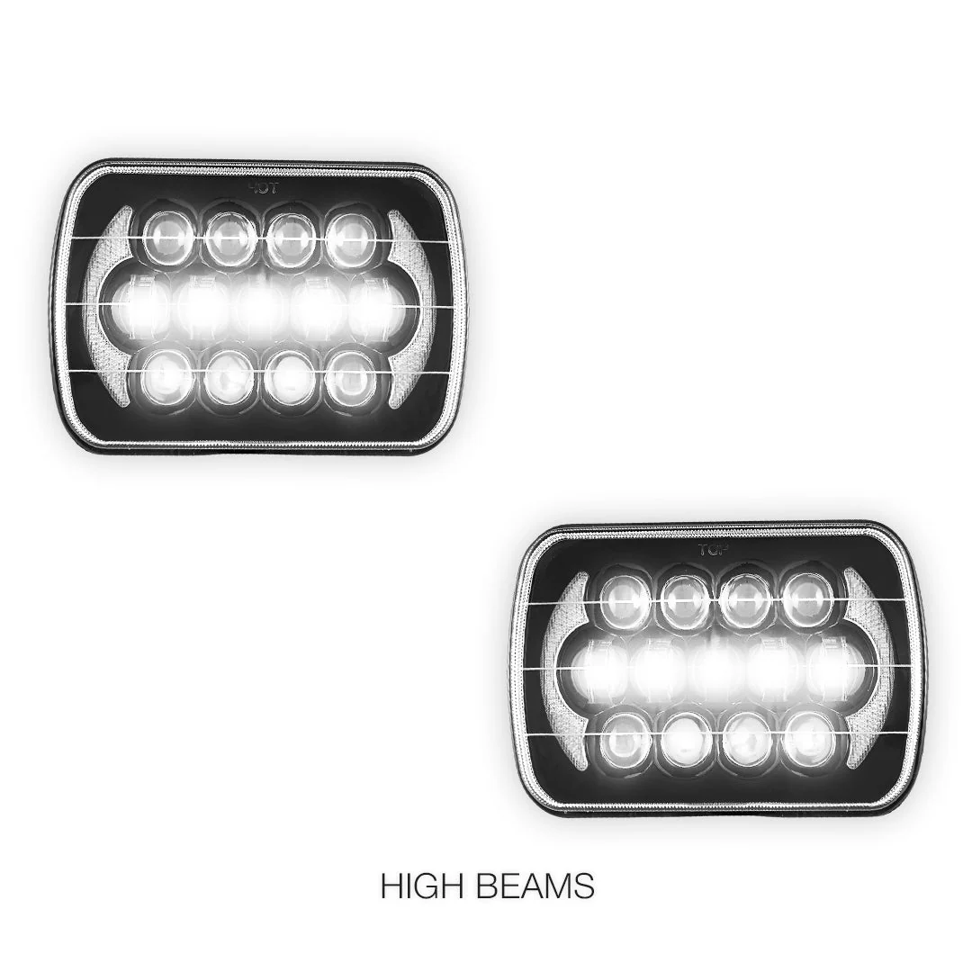 Jeep Cherokee XJ (1984 - 2001) LED Headlights Halo DRL LH + RH - Image 11