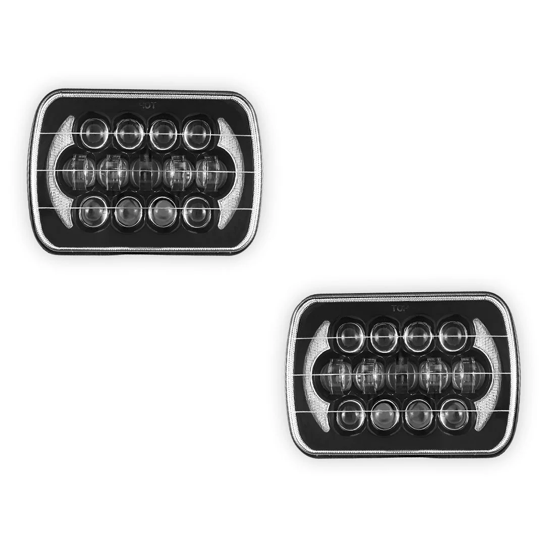 Jeep Cherokee XJ (1984 - 2001) LED Headlights Halo DRL LH + RH - Image 12