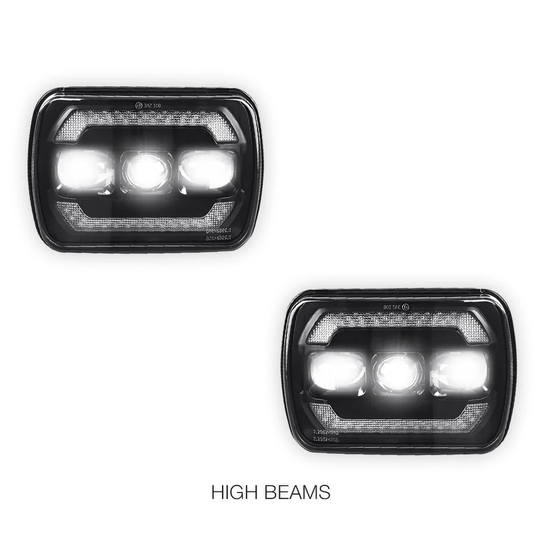 Jeep Cherokee XJ (1984 - 2001) LED Headlights Halo DRL LH + RH - Image 17