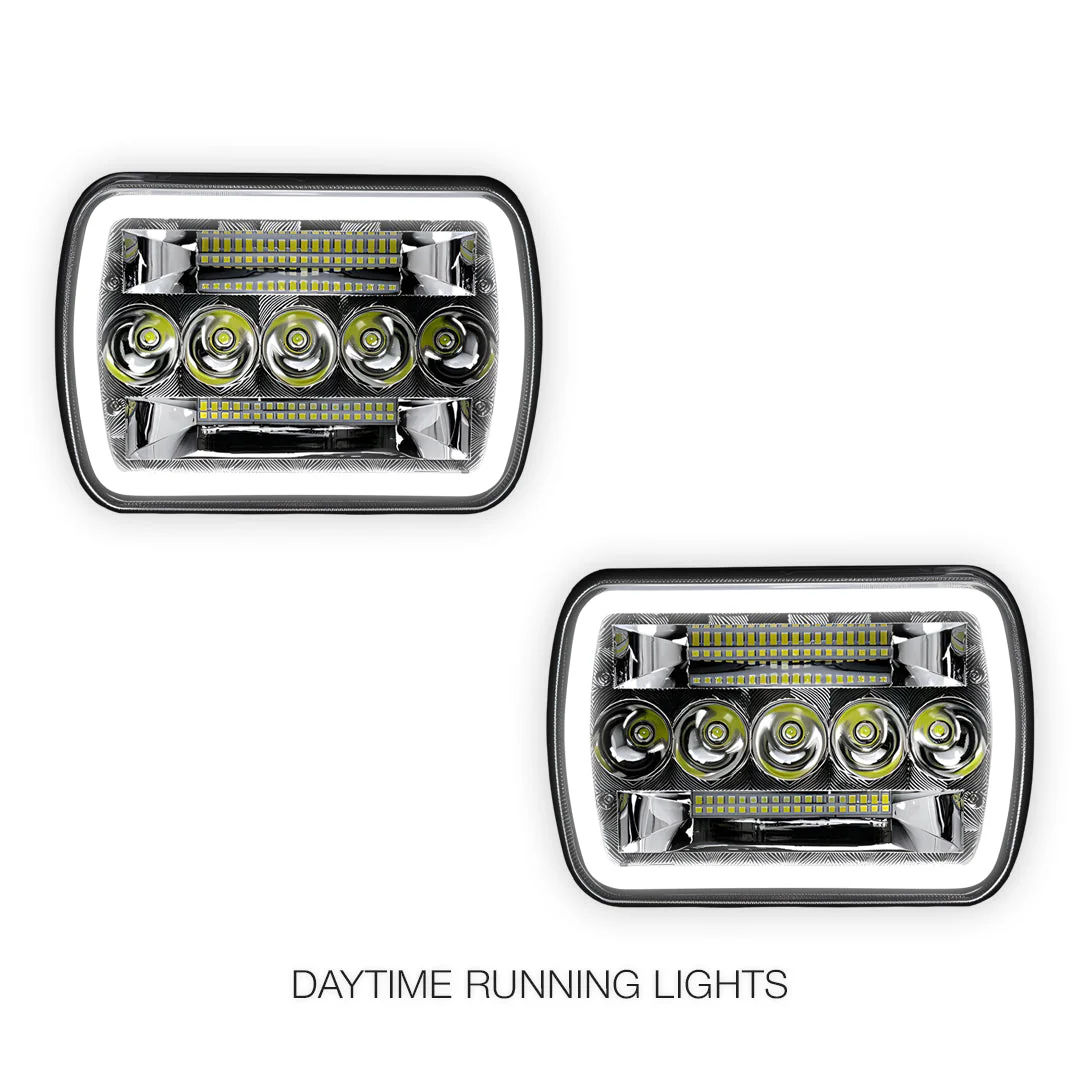 Jeep Cherokee XJ (1984 - 2001) LED Headlights Halo DRL LH + RH - Image 20