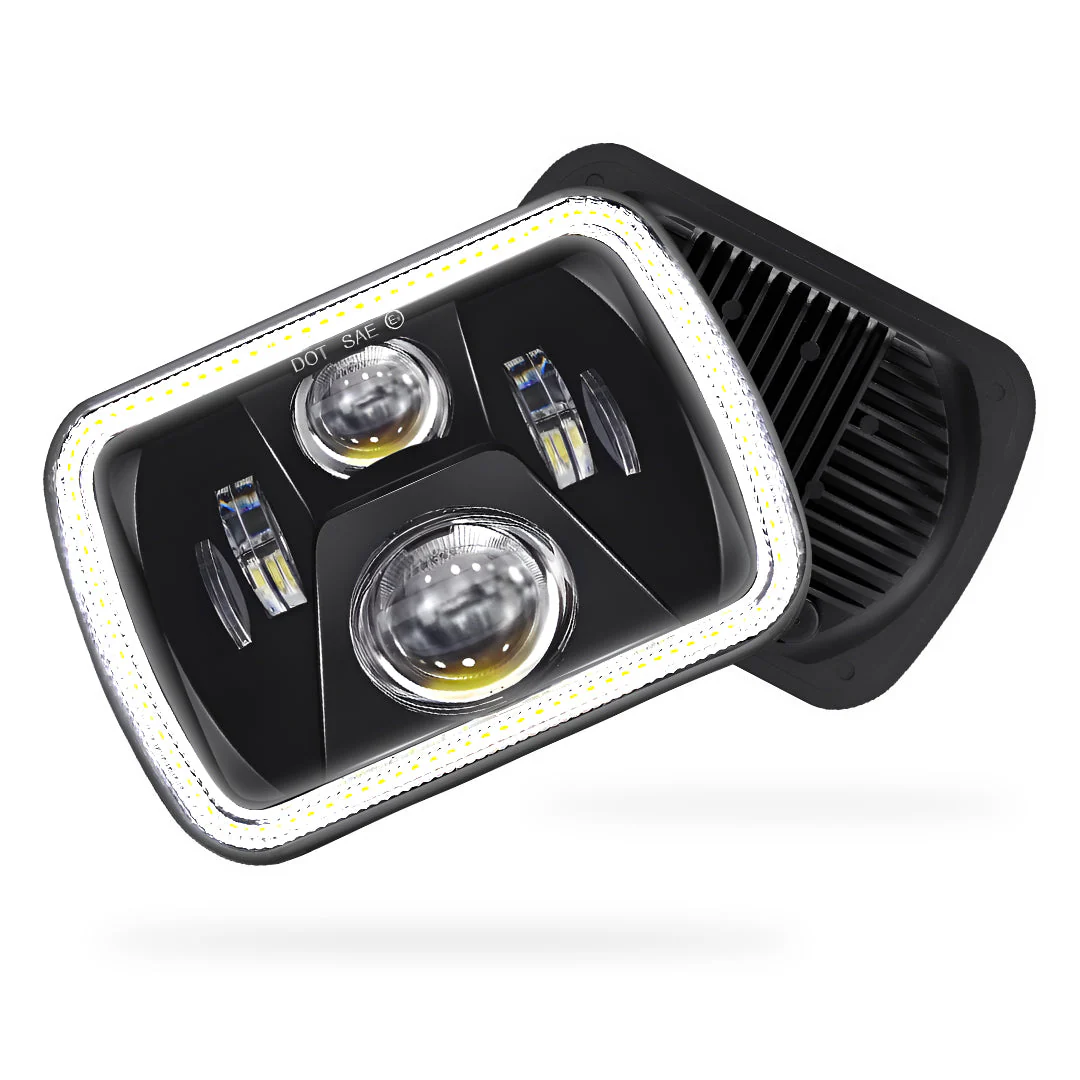 Jeep Cherokee XJ (1984 - 2001) LED Headlights Halo DRL LH + RH - Image 25
