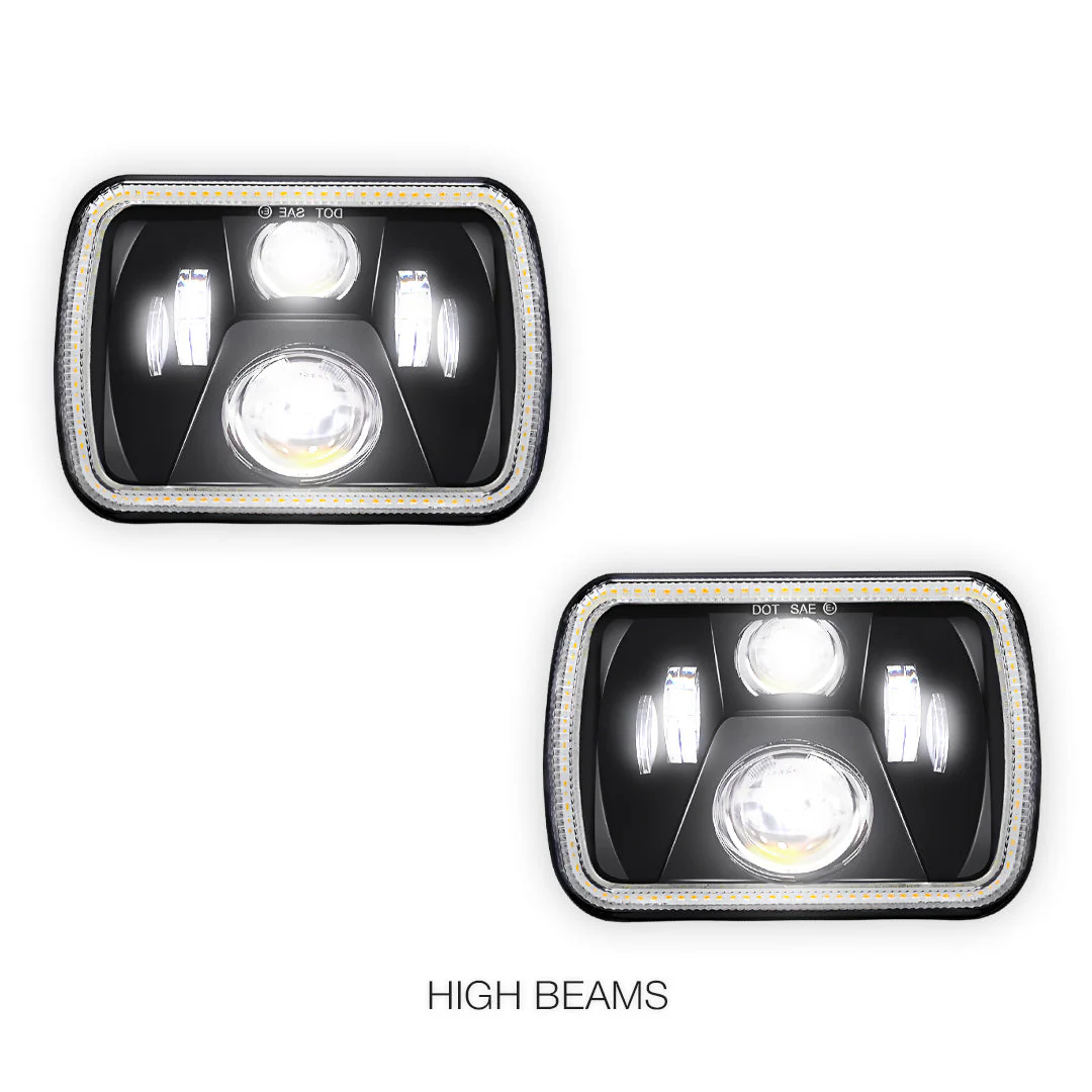 Jeep Cherokee XJ (1984 - 2001) LED Headlights Halo DRL LH + RH - Image 29