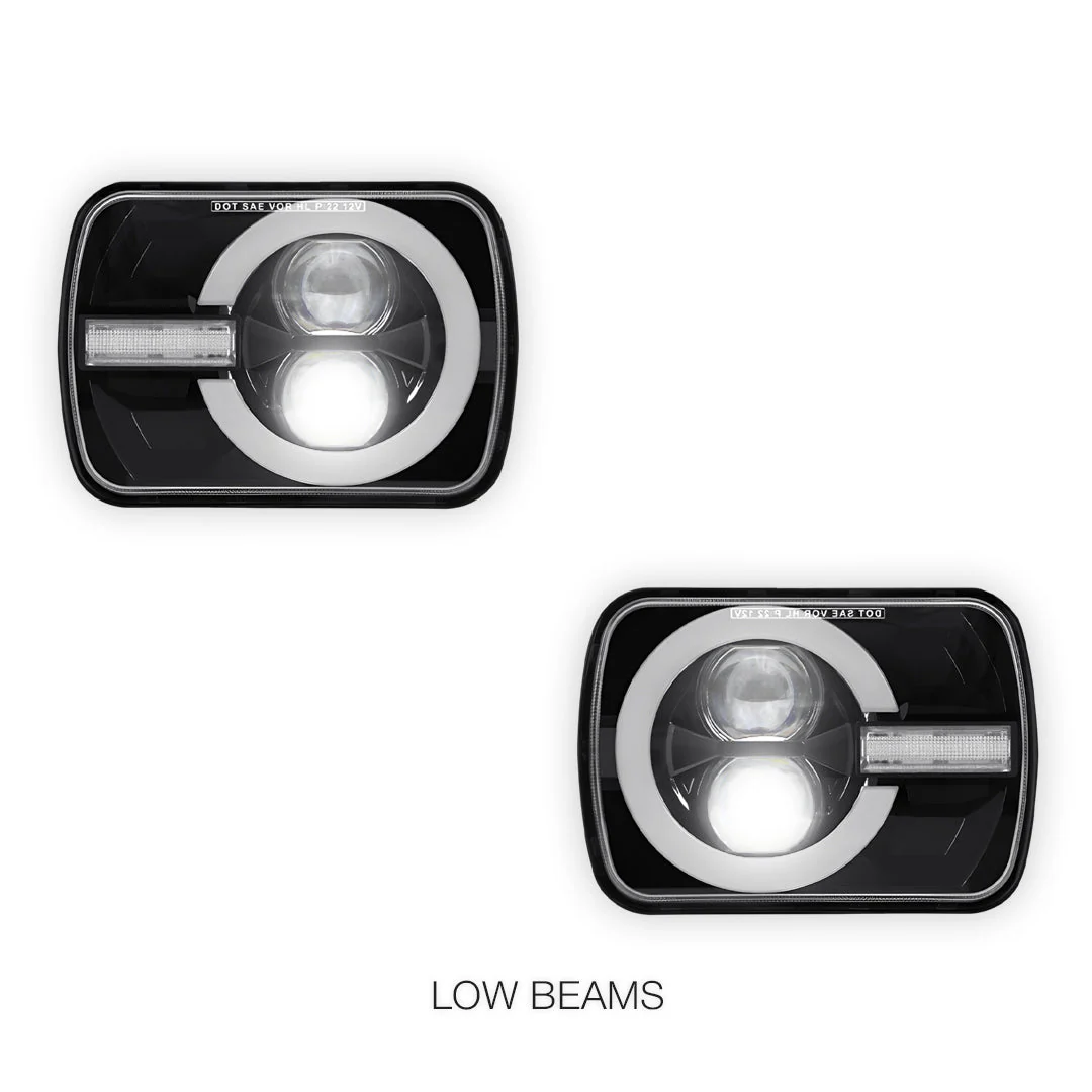 Jeep Cherokee XJ (1984 - 2001) LED Headlights Halo DRL LH + RH - Image 4