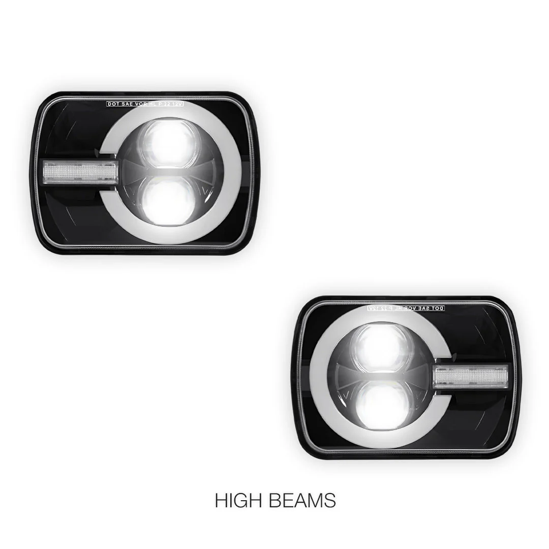 Jeep Cherokee XJ (1984 - 2001) LED Headlights Halo DRL LH + RH - Image 5