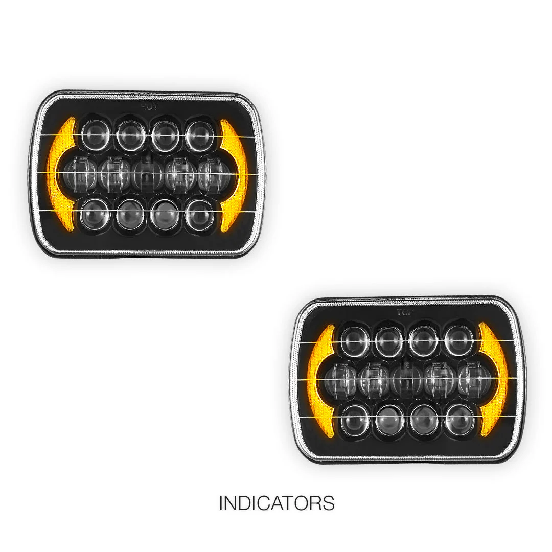 Jeep Cherokee XJ (1984 - 2001) LED Headlights Halo DRL LH + RH - Image 9