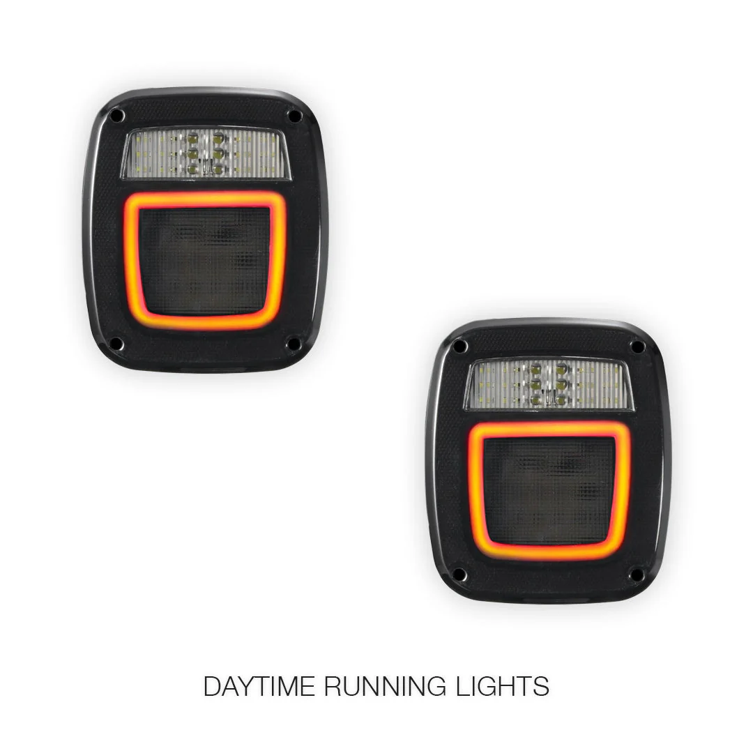 Jeep Wrangler YJ / TJ (1986 - 2006) LED Tail Lights LH + RH - Image 2