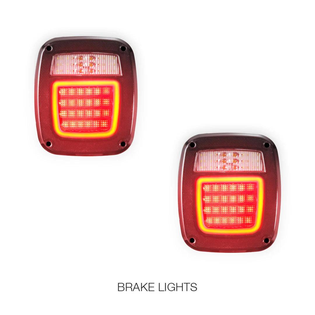 Jeep Wrangler YJ / TJ (1986 - 2006) LED Tail Lights LH + RH - Image 3