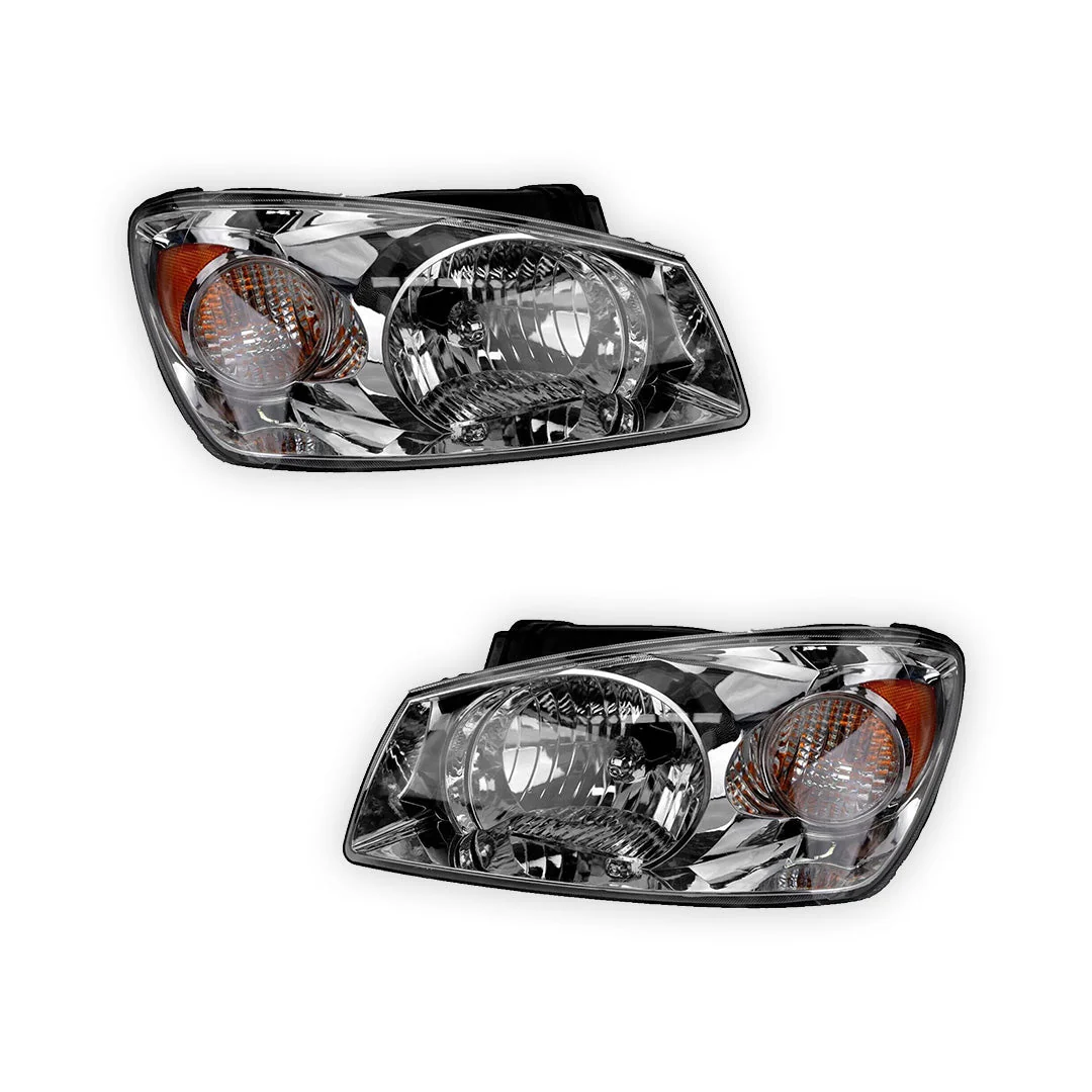 Kia Cerato LD (2004 - 2006) Chrome Halogen OEM Style Headlights LH + RH - Image 2