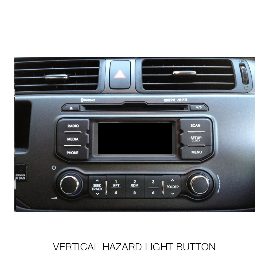Kia Rio UB (2012 - 2014) 9" 13.3" Wireless Android 15 Head Unit for Apple CarPlay / Android Auto Vertical Hazard Light Button - Image 4