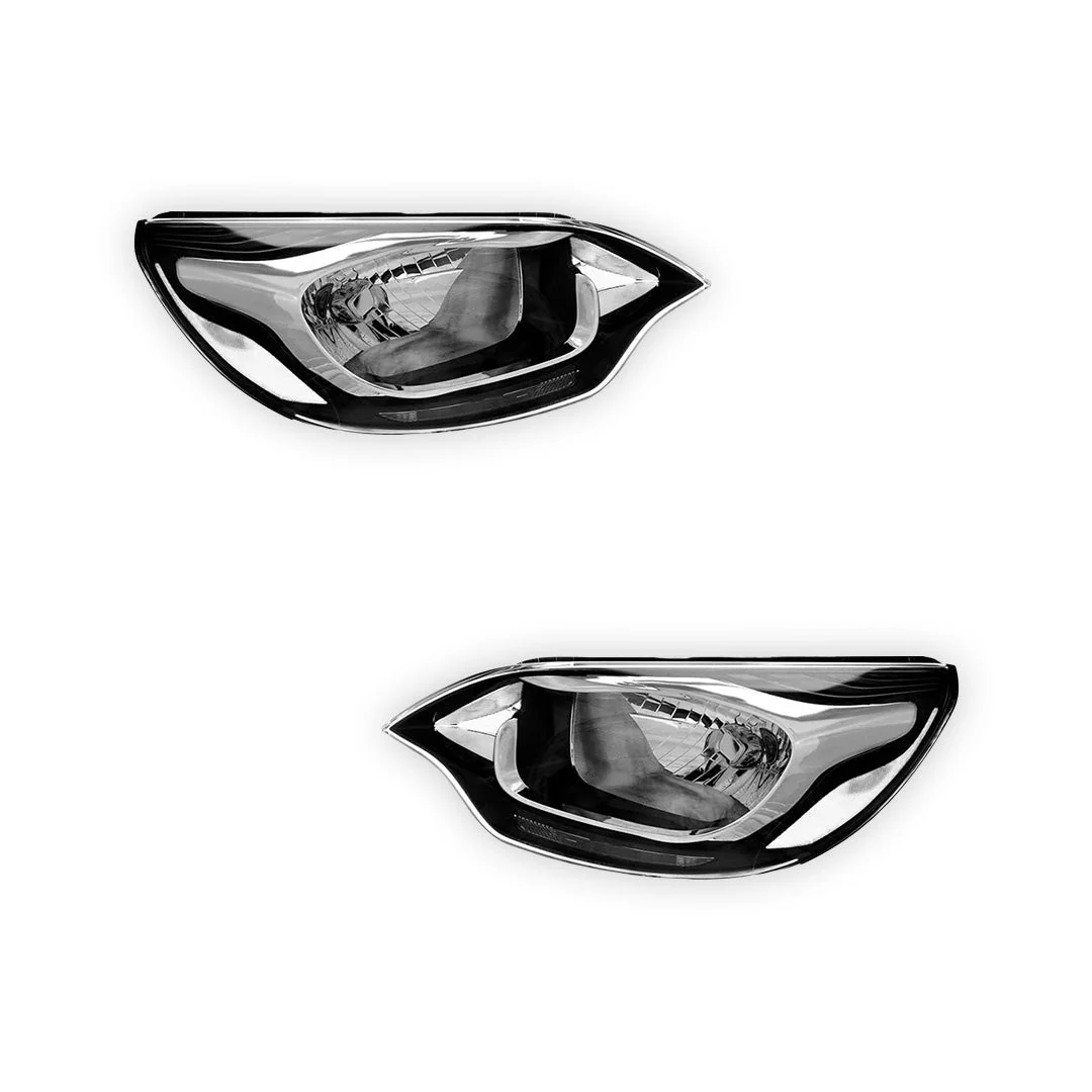 Kia Rio UB (2012 - 2017) Black Halogen OEM Style Headlights LH + RH - Image 2