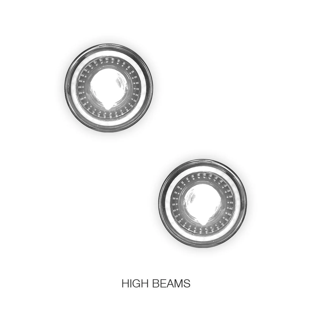 Land Rover Ranger Rover Country Classic (1995) 7" Round LED Headlights LH + RH - Image 2