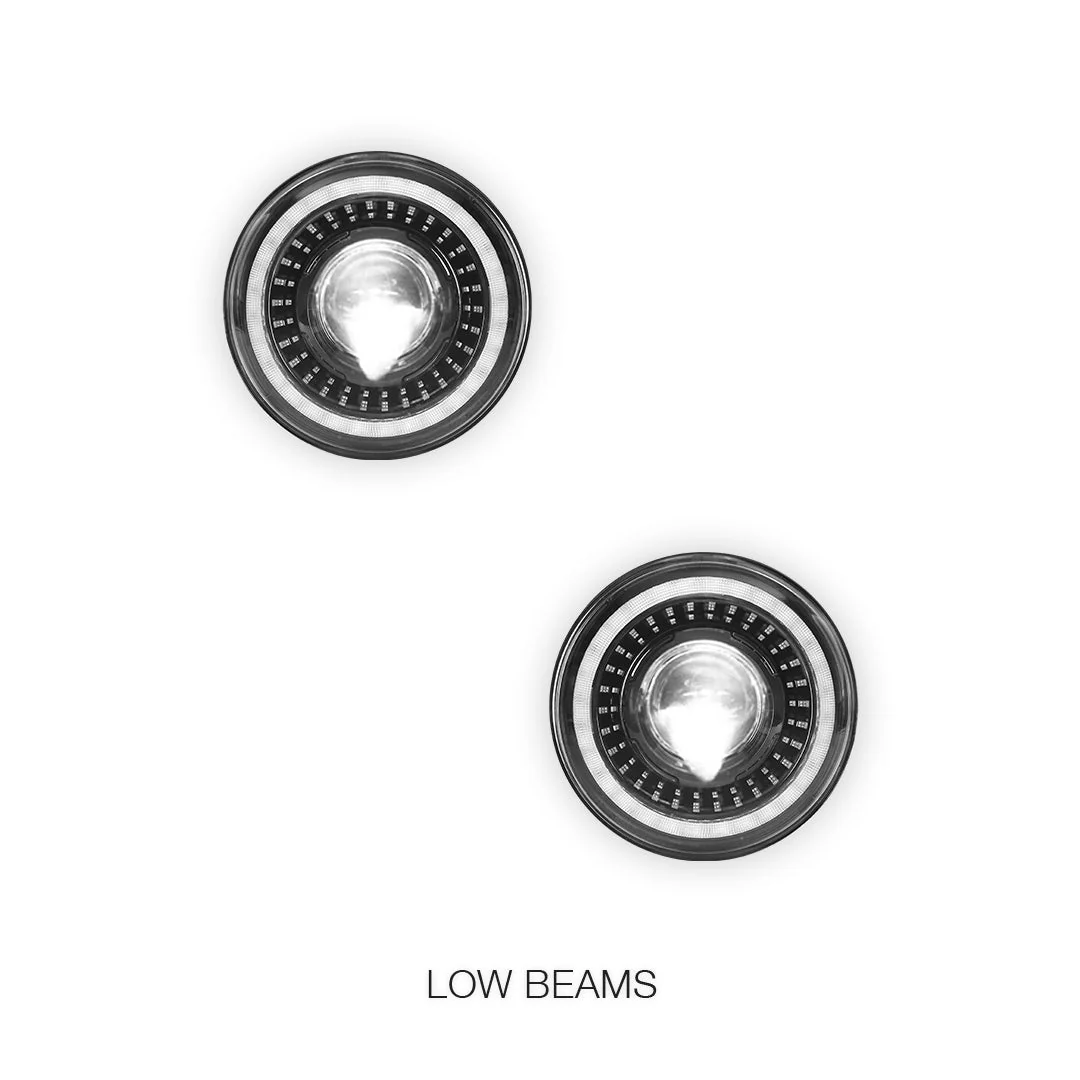 Land Rover Ranger Rover Country Classic (1995) 7" Round LED Headlights LH + RH - Image 3