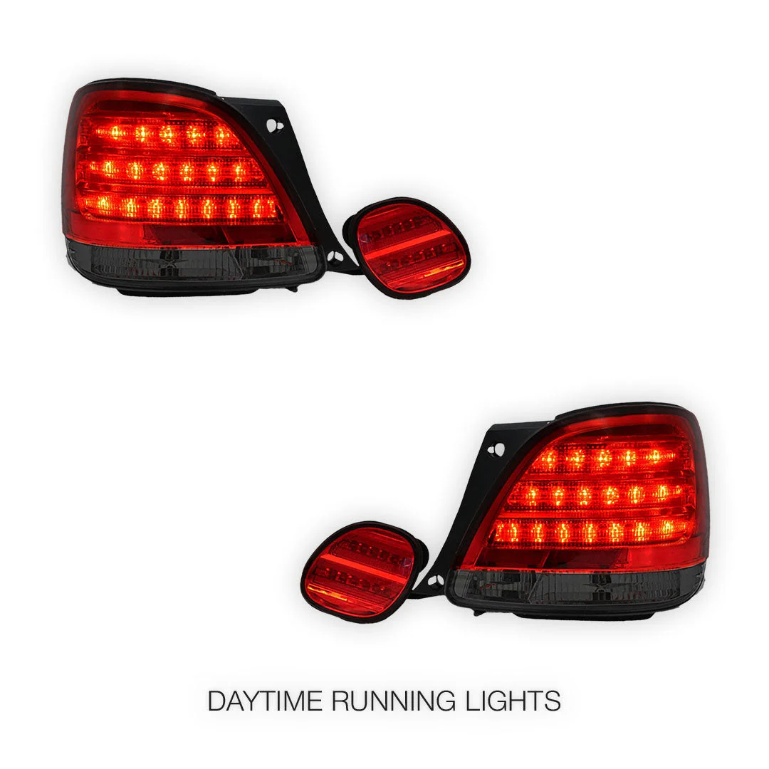 Lexus GS S160 (1998 - 2005) Smoked Red LED Tail Lights with Trunk Lights LH + RH - Image 2