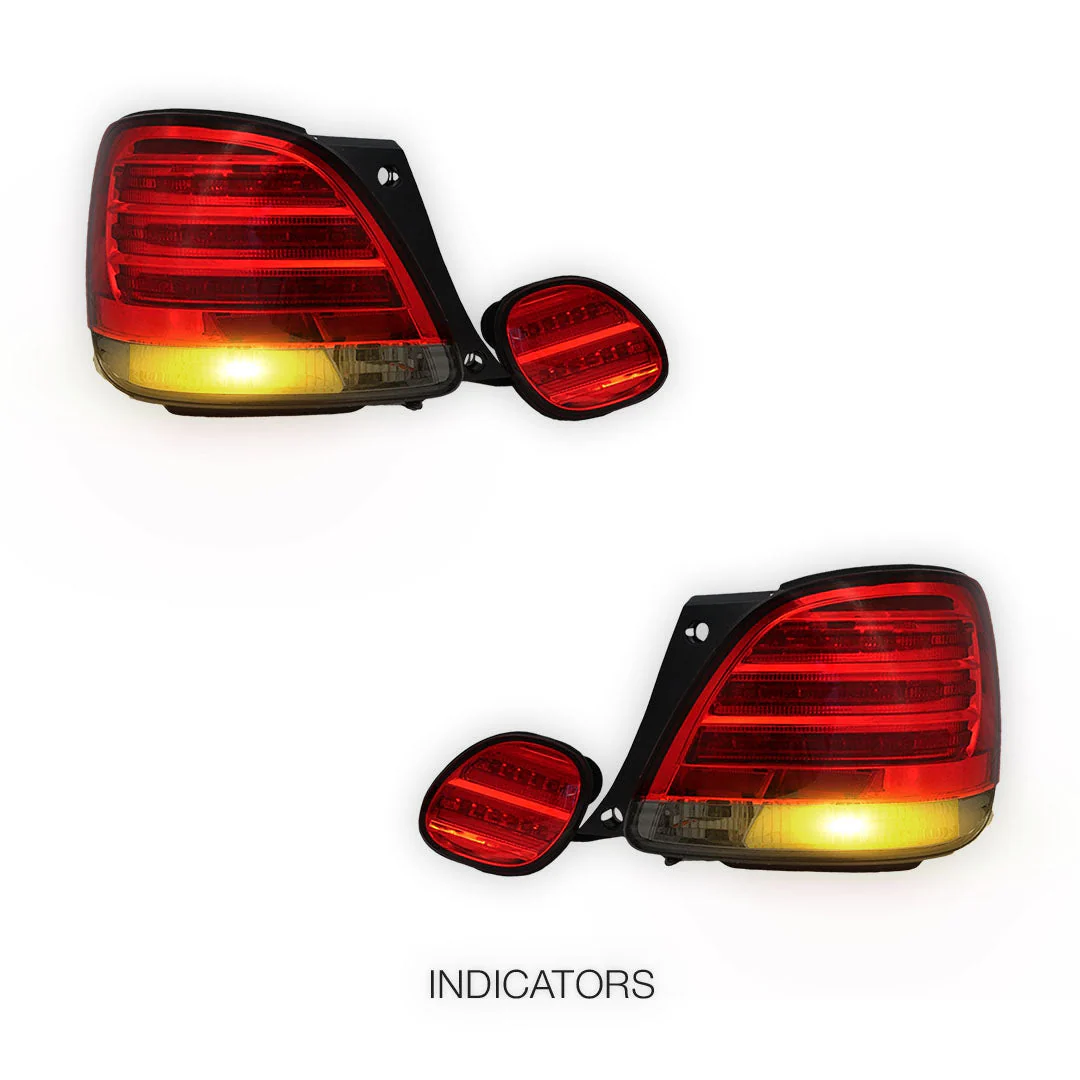 Lexus GS S160 (1998 - 2005) Smoked Red LED Tail Lights with Trunk Lights LH + RH - Image 3