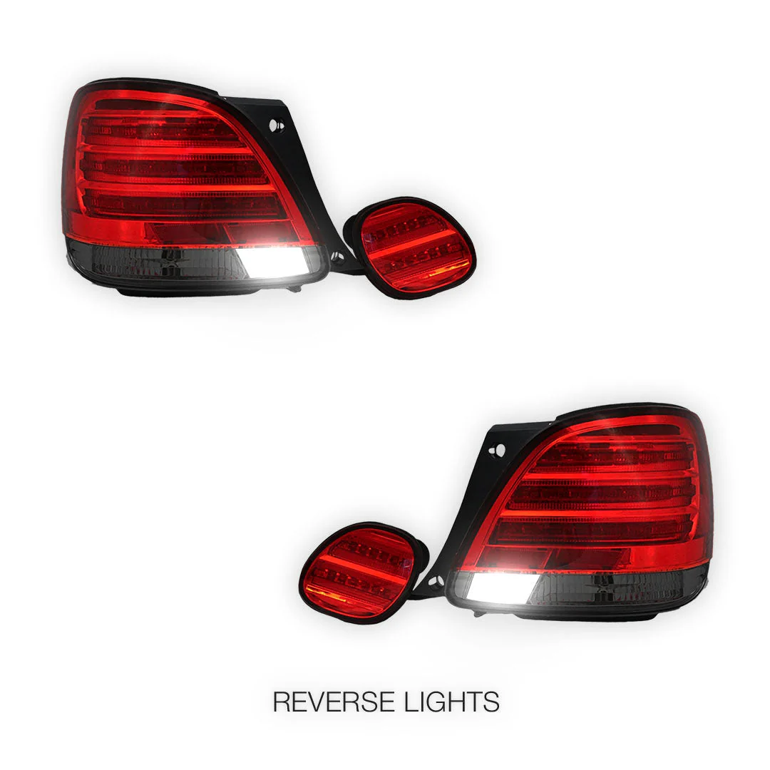 Lexus GS S160 (1998 - 2005) Smoked Red LED Tail Lights with Trunk Lights LH + RH - Image 5