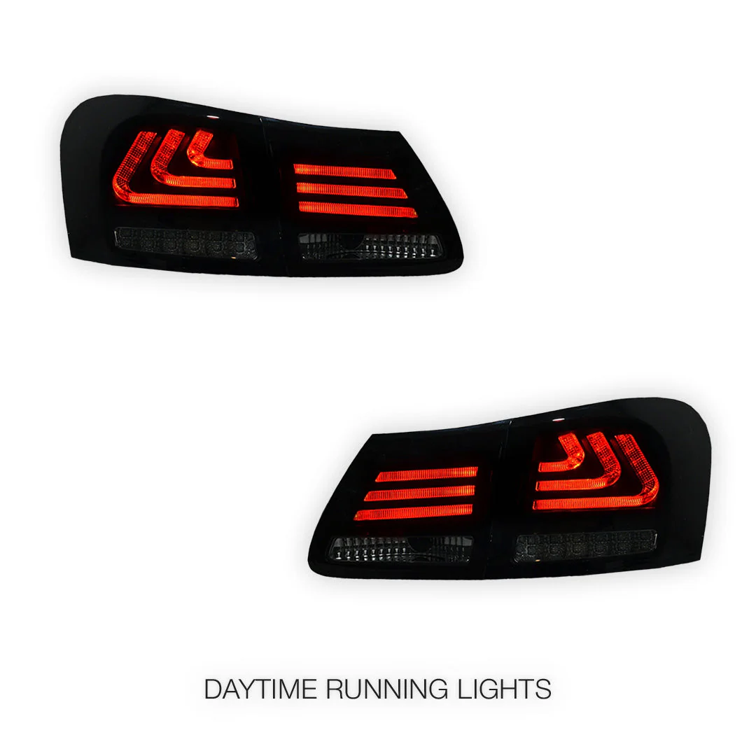 Lexus GS S190 (2005 - 2010) Smoked Red Sequential 3D LED Stripe Bar Tail Lights LH + RH - Image 2