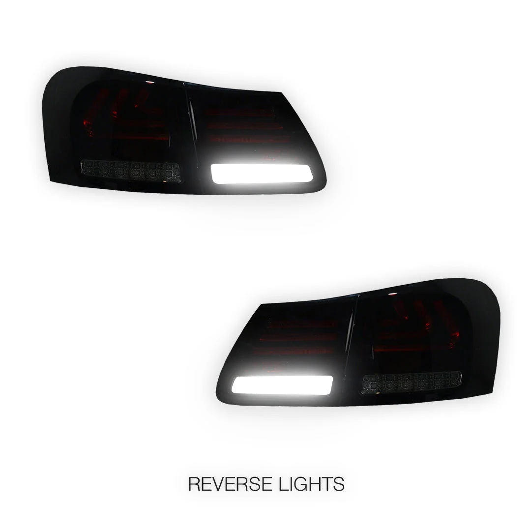 Lexus GS S190 (2005 - 2010) Smoked Red Sequential 3D LED Stripe Bar Tail Lights LH + RH - Image 5