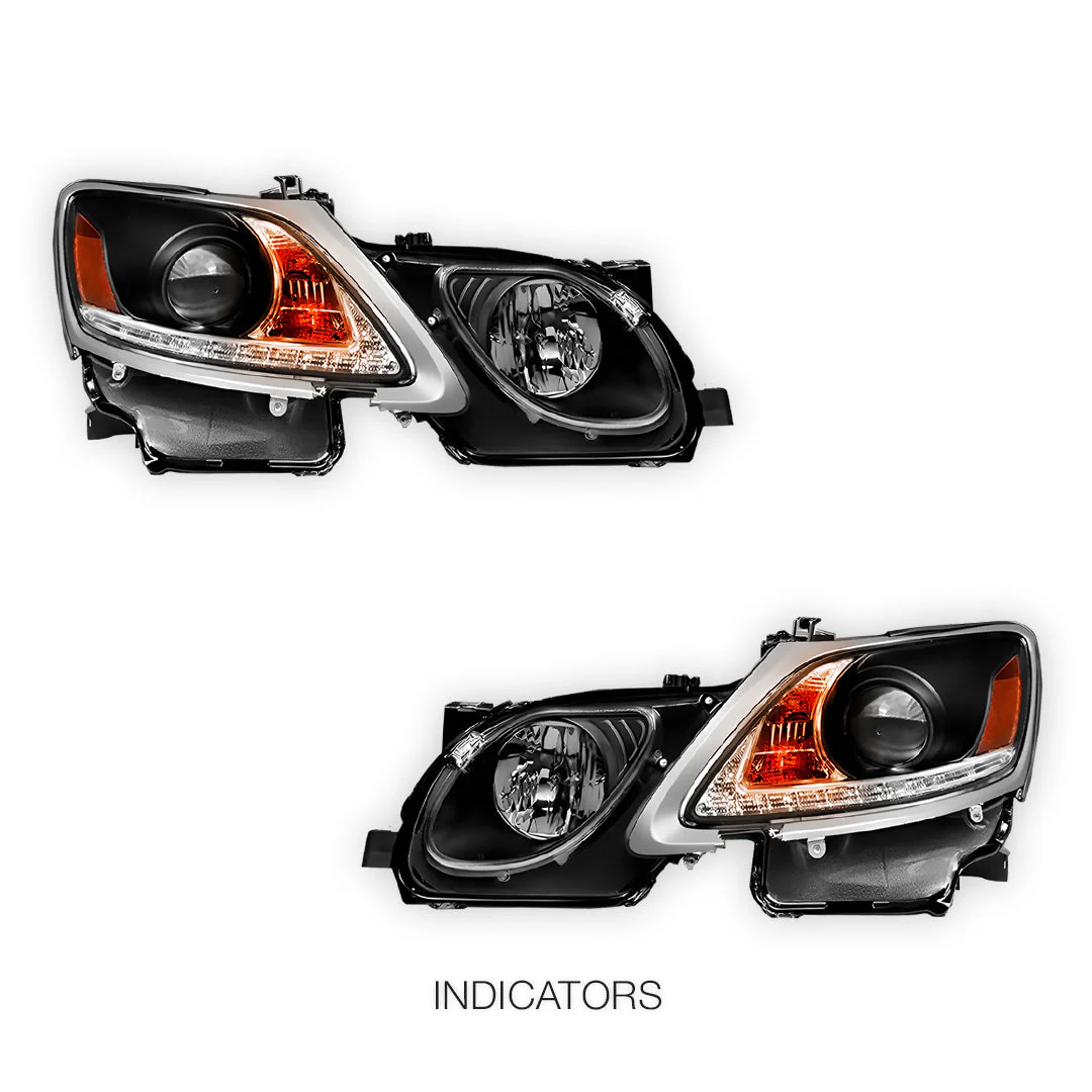 Lexus GS300 S190 (2005- 2010) HID / Xenon Model LED DRL Projector Headlights LH + RH - Image 3