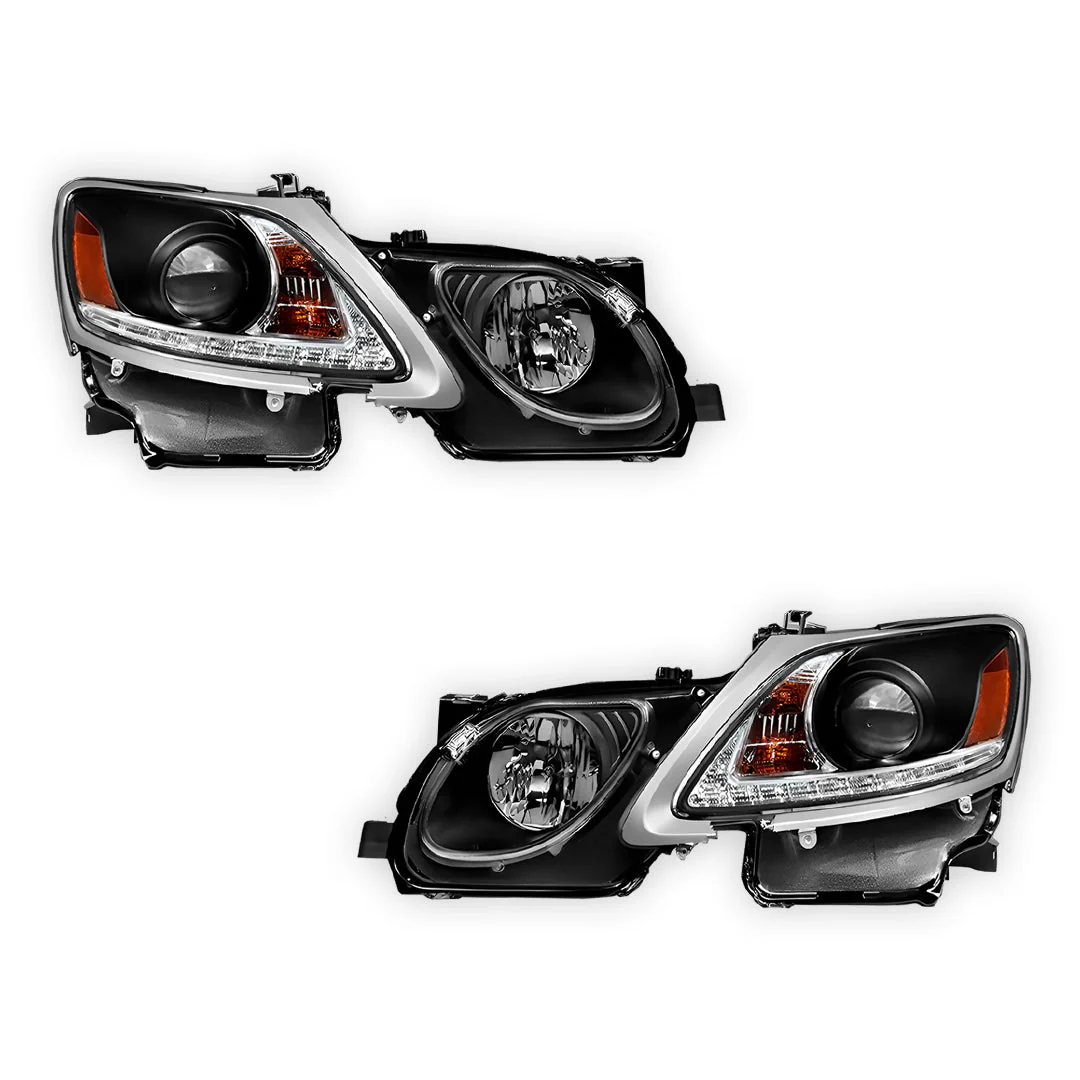 Lexus GS300 S190 (2005- 2010) HID / Xenon Model LED DRL Projector Headlights LH + RH - Image 6