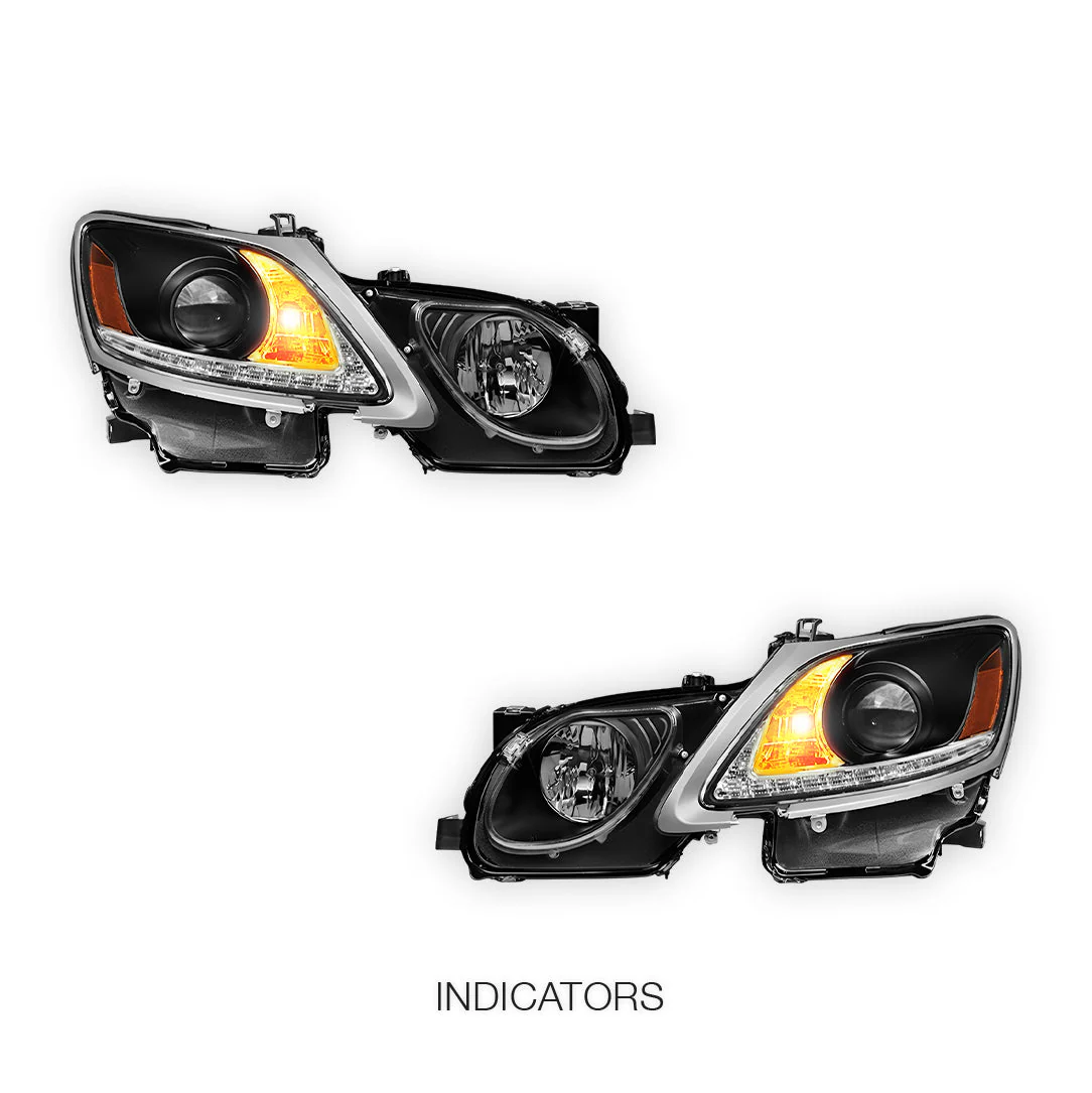 Lexus GS430 S190 (2005- 2010) HID / Xenon Model LED DRL Projector Headlights LH + RH - Image 4