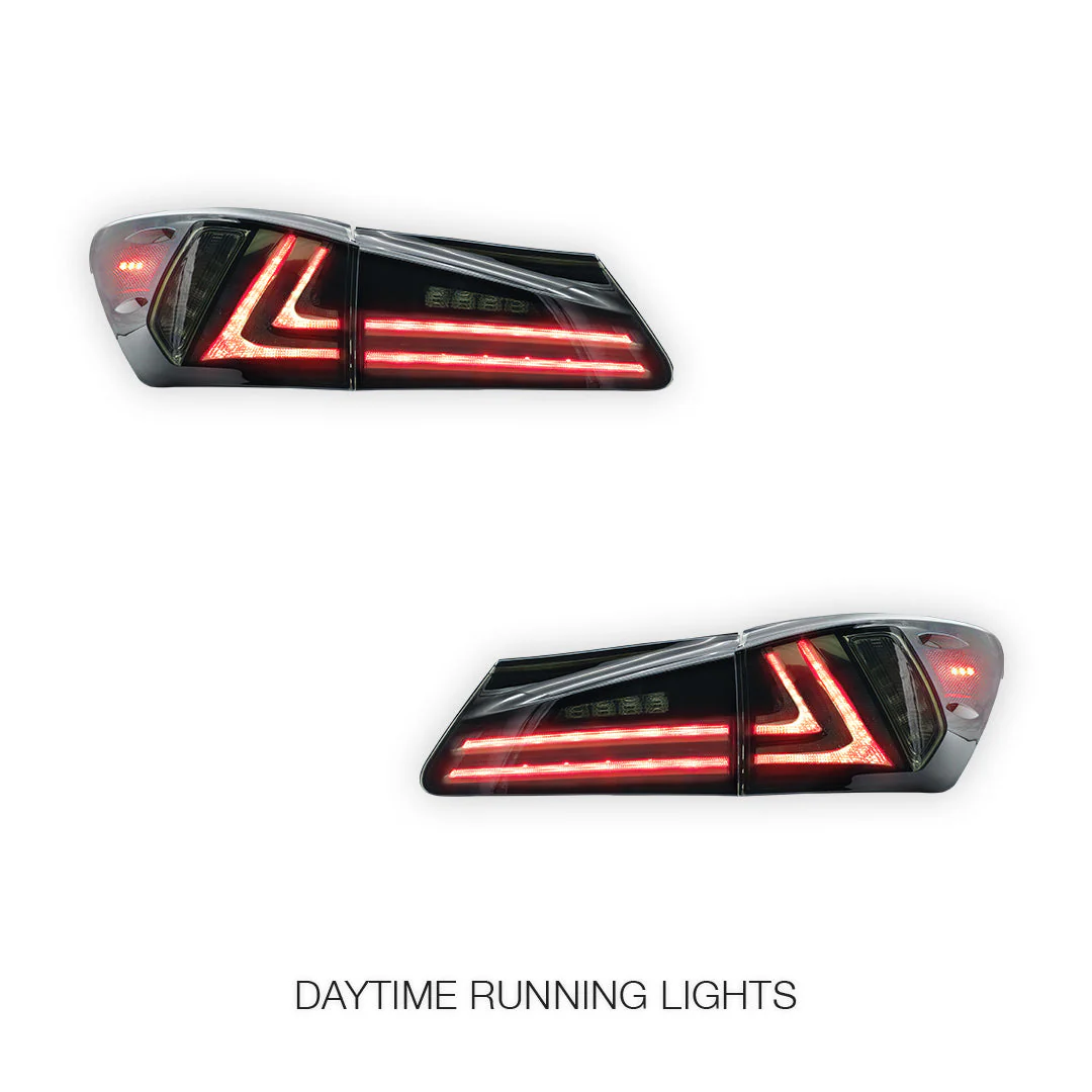 Lexus IS-F USE20 (2008 - 2015) Sequential Smoked Full LED Tail Lights LH + RH - Image 2