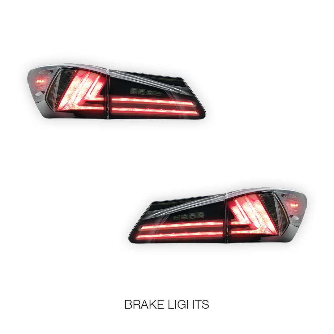 Lexus IS-F USE20 (2008 - 2015) Sequential Smoked Full LED Tail Lights LH + RH - Image 3