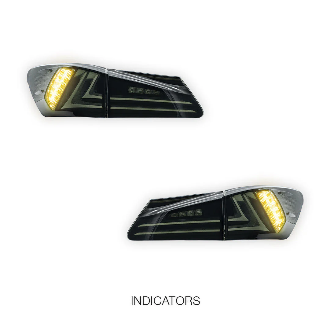 Lexus IS-F USE20 (2008 - 2015) Sequential Smoked Full LED Tail Lights LH + RH - Image 4