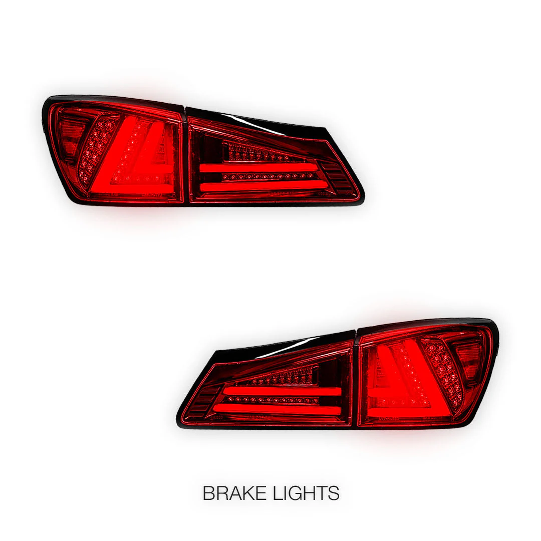 Lexus IS GSE20 (2005 - 2013) 3D Full LED Stripe Tail Lights LH + RH - Image 10