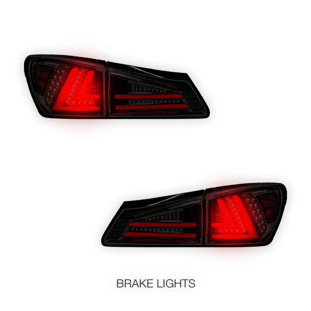 Lexus IS GSE20 (2005 - 2013) 3D Full LED Stripe Tail Lights LH + RH - Image 16
