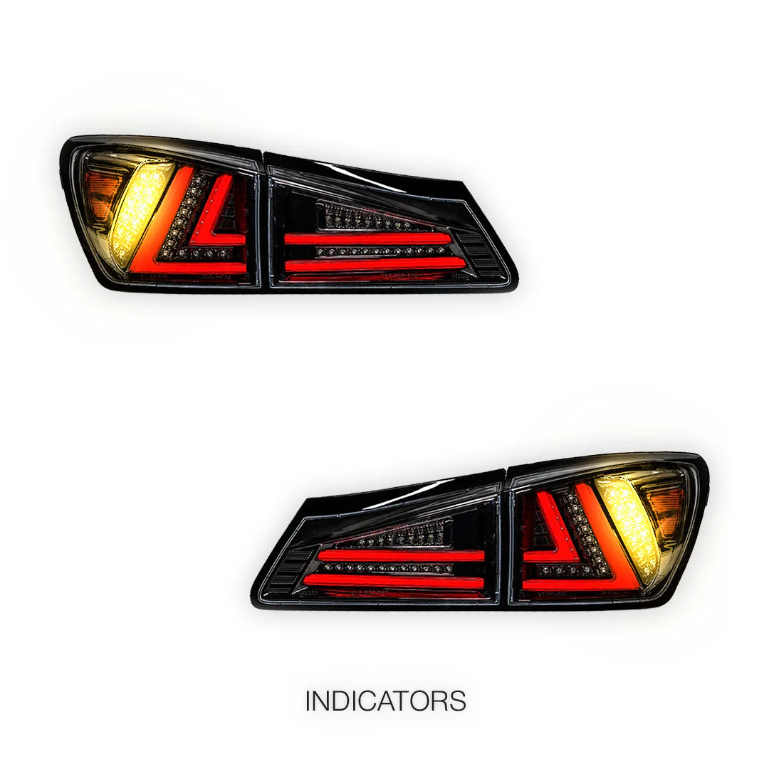 Lexus IS GSE20 (2005 - 2013) 3D Full LED Stripe Tail Lights LH + RH - Image 3