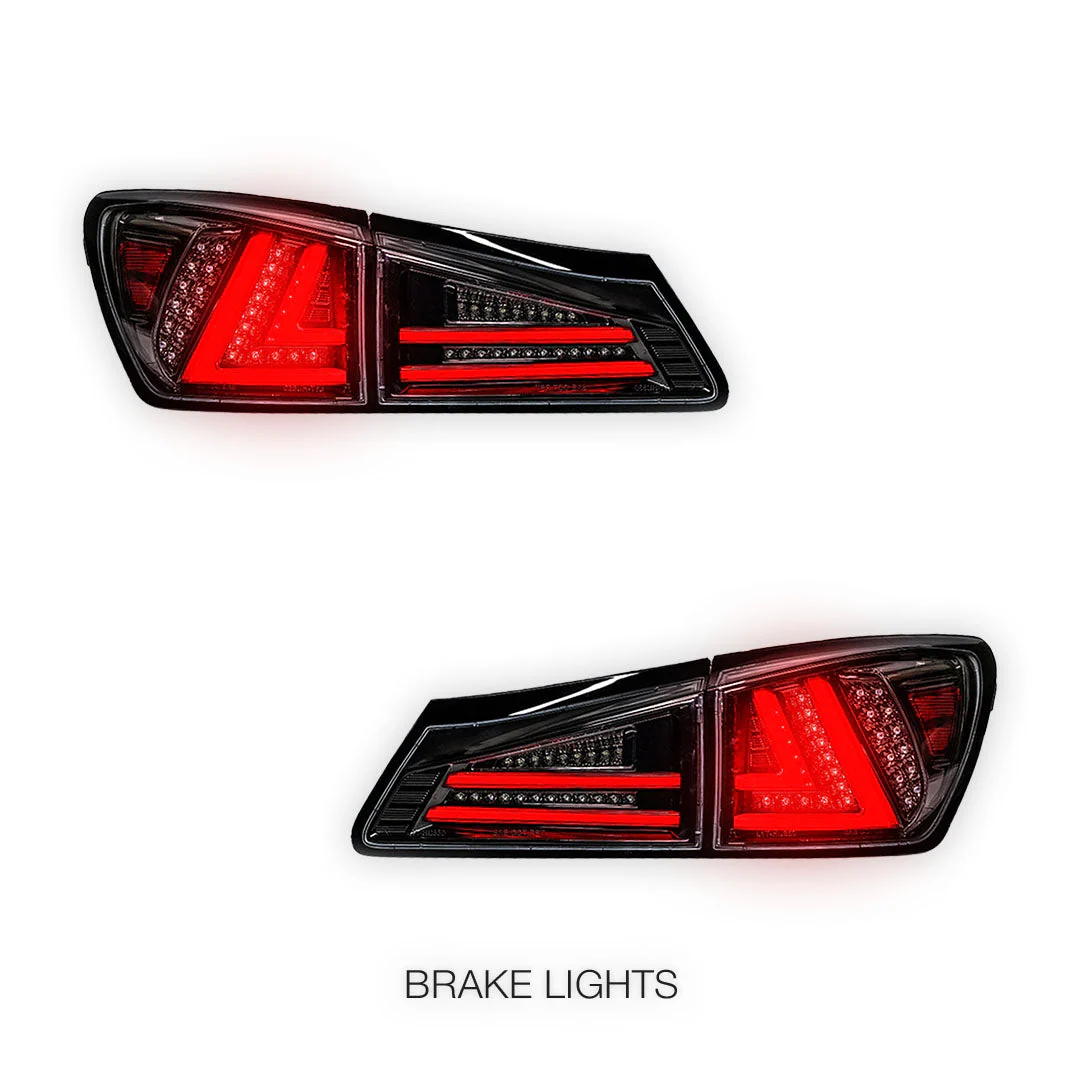 Lexus IS GSE20 (2005 - 2013) 3D Full LED Stripe Tail Lights LH + RH - Image 4