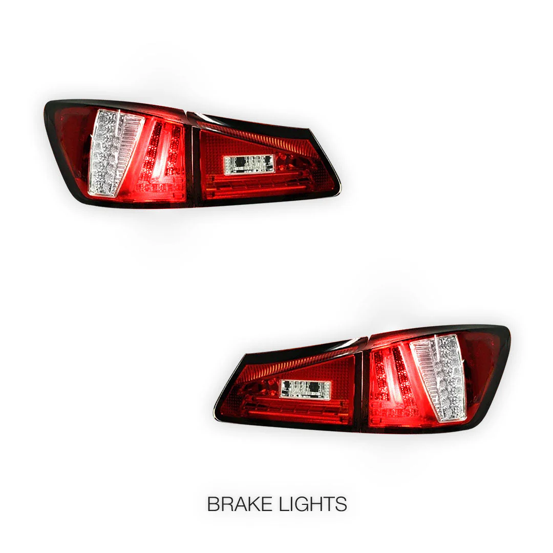 Lexus IS GSE20 (2005 - 2013) 3D LED Stripe Bar Tail Lights LH + RH - Image 4