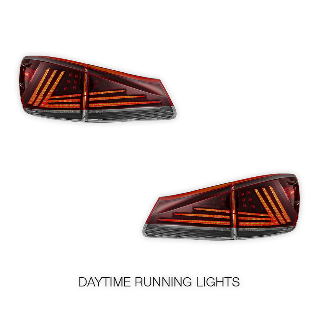 Lexus IS250 GSE20 (2006 - 2012) Sequential Red Full LED Tail Lights LH + RH - Image 2