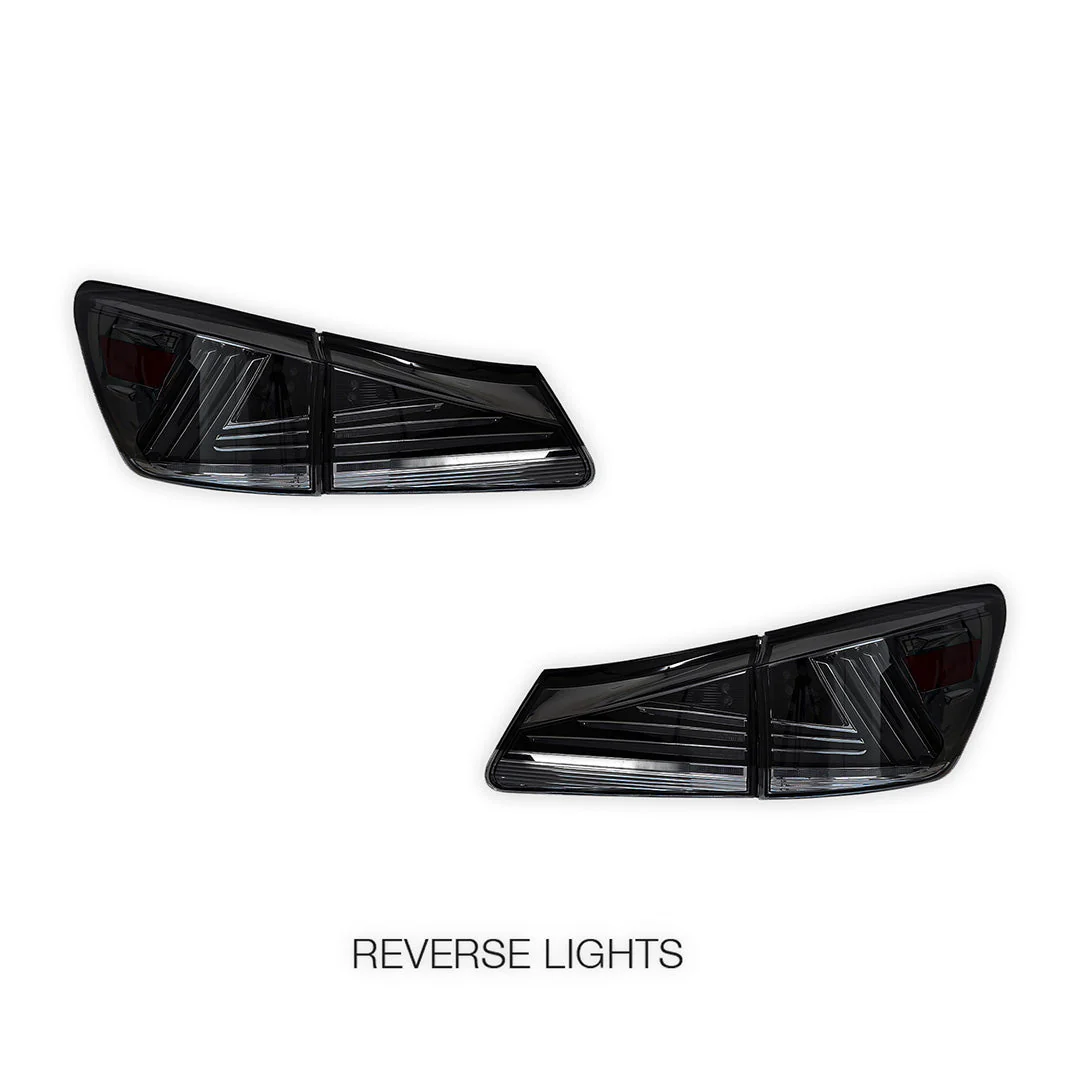 Lexus IS250 GSE20 (2006 - 2012) Sequential Smoked Full LED Tail Lights LH + RH - Image 5