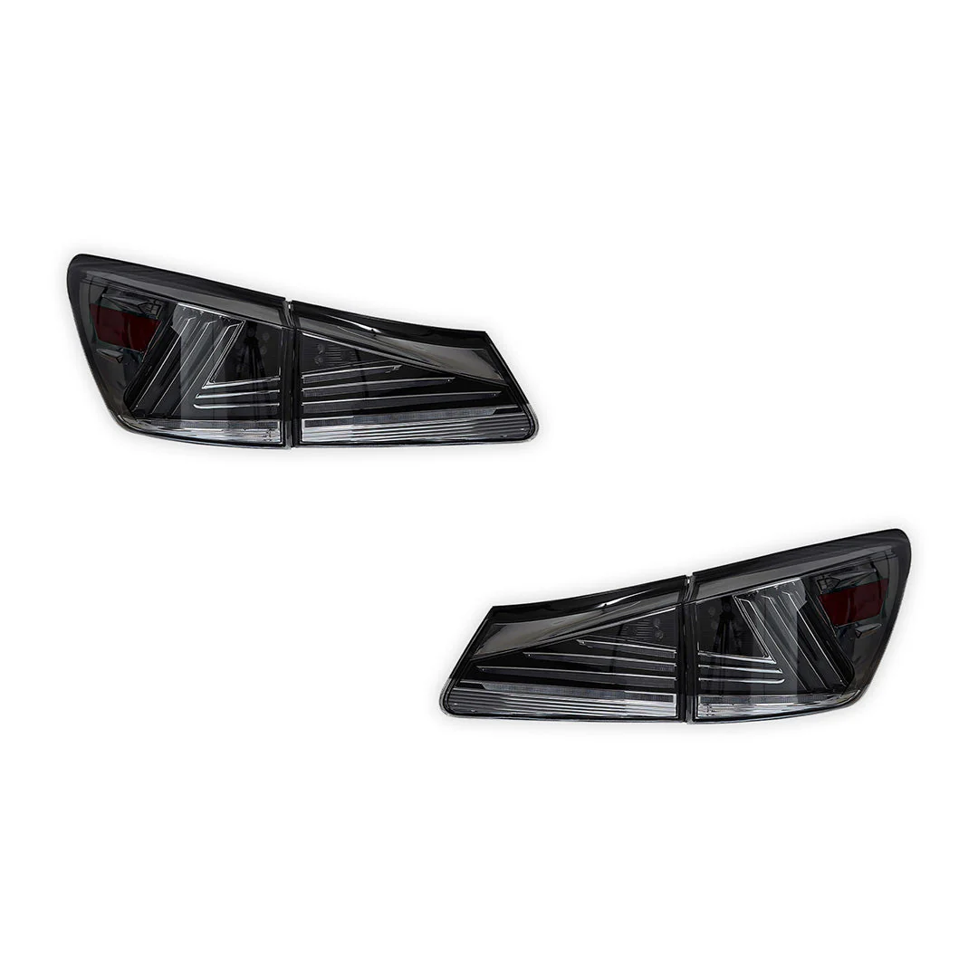 Lexus IS250 GSE20 (2006 - 2012) Sequential Smoked Full LED Tail Lights LH + RH - Image 6
