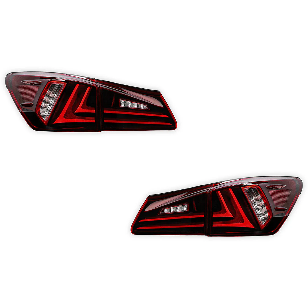 Lexus IS250 GSE20 / GSE30 (2006 - 2013) Sequential Red Full LED Tail Lights LH + RH - Image 6