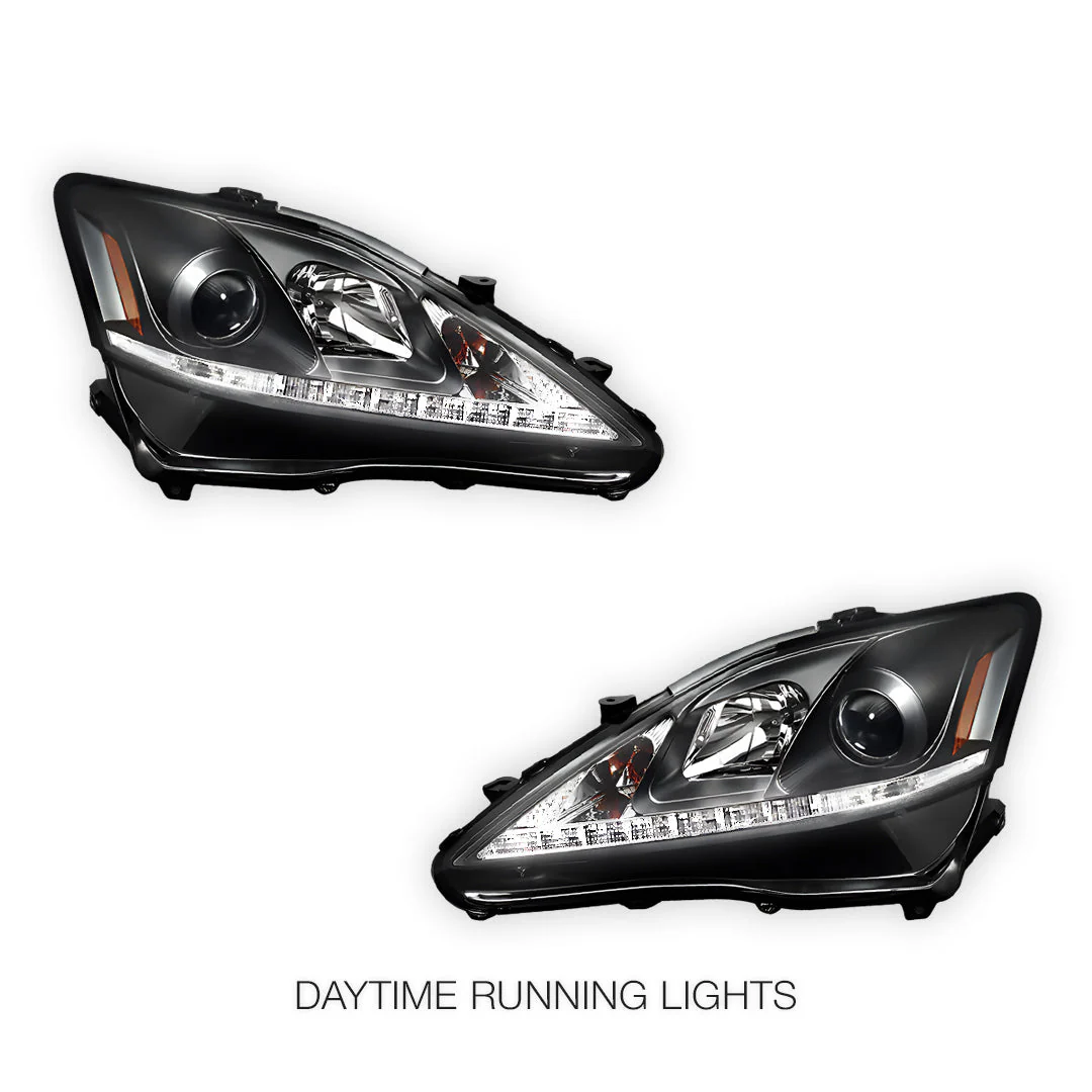 Lexus IS250 / IS350 GSE20 / GSE21 (2005 - 2013) LED DRL Projector Headlights LH + RH - Image 3