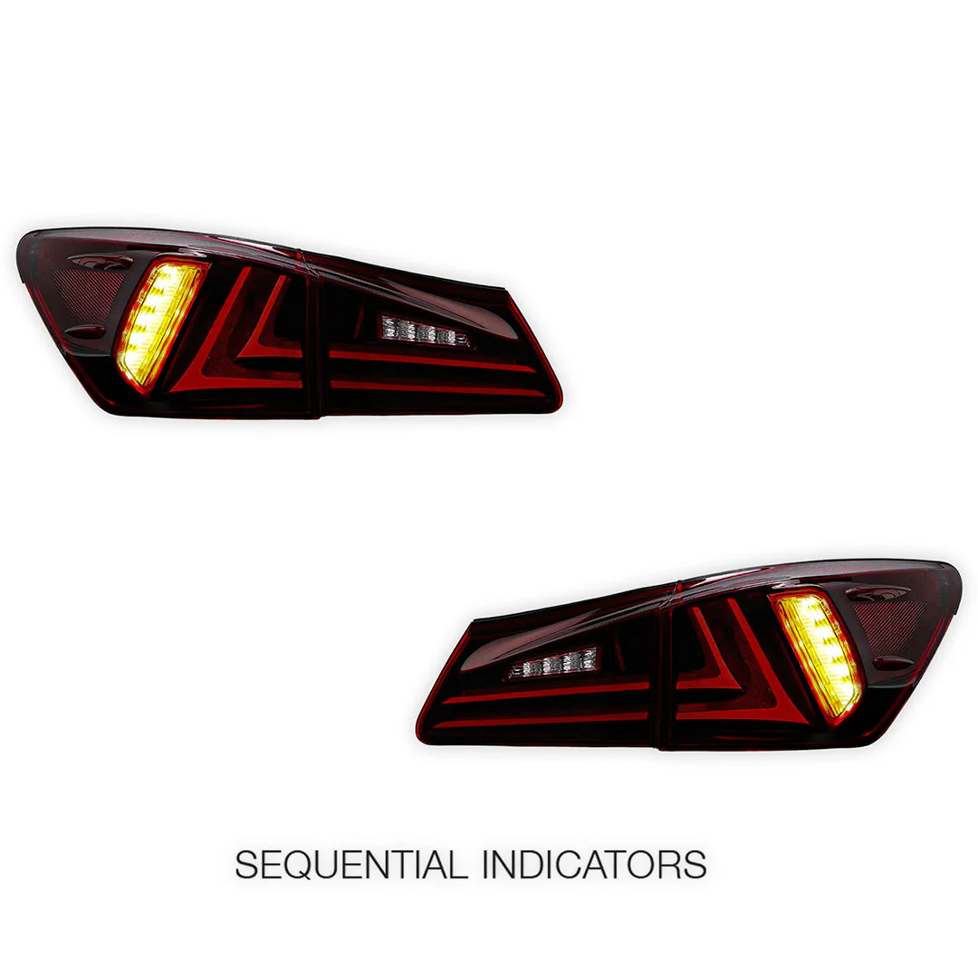 Lexus IS350 GSE21 / GSE31 (2006 - 2013) Sequential Red Full LED Tail Lights LH + RH - Image 4