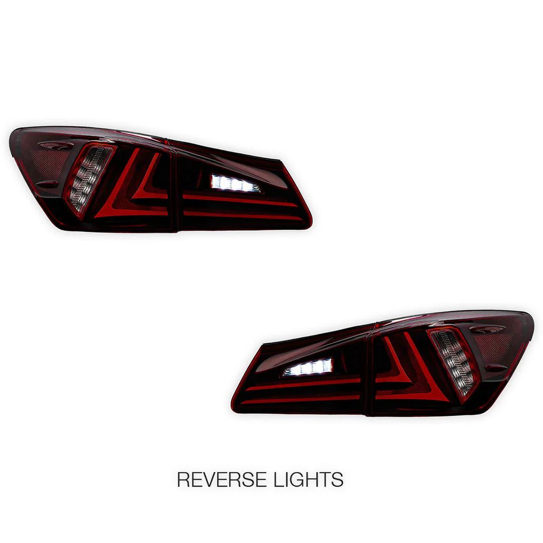 Lexus IS350 GSE21 / GSE31 (2006 - 2013) Sequential Red Full LED Tail Lights LH + RH - Image 5