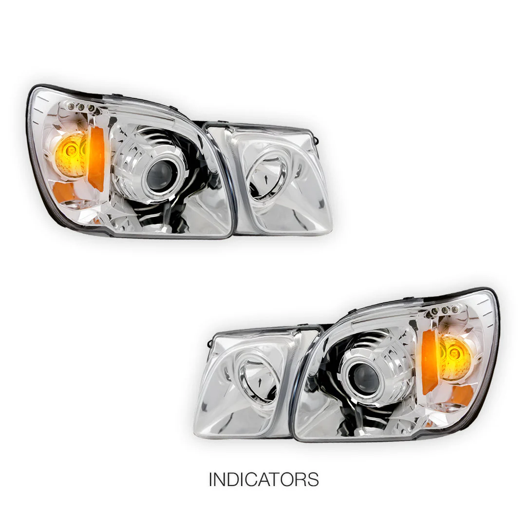 Lexus LX470 J100 (1998 - 2007) CCFL Angel-Eyes DRL Projector Headlights LH + RH - Image 4