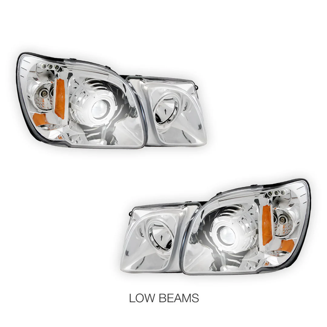 Lexus LX470 J100 (1998 - 2007) CCFL Angel-Eyes DRL Projector Headlights LH + RH - Image 5